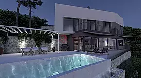 Preciosa y exclusiva casa moderna en construcción en Begur